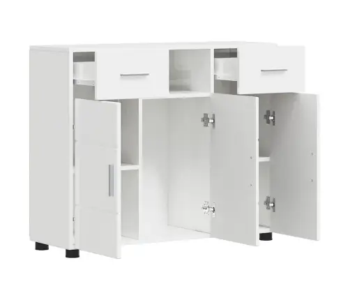 Puse Spīdīgi Balta 88.5 X 30.5 X 73 Cm Inženierijas Koks Vidaxl