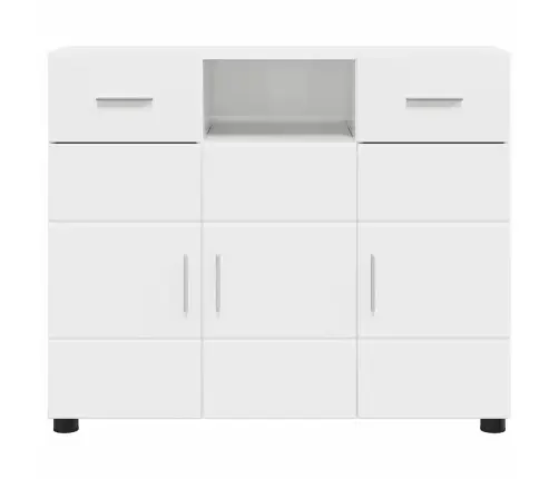 Puse Spīdīgi Balta 88.5 X 30.5 X 73 Cm Inženierijas Koks Vidaxl