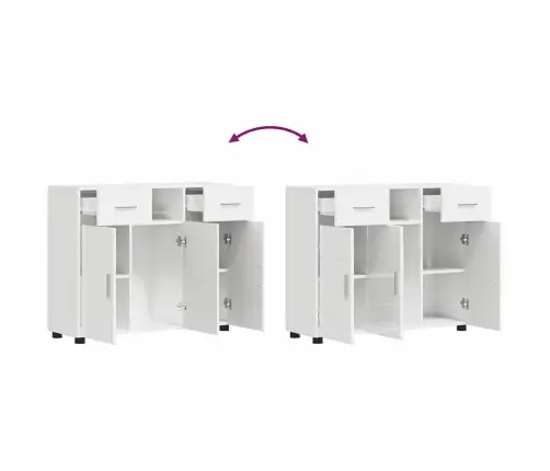 Puse Spīdīgi Balta 88.5 X 30.5 X 73 Cm Inženierijas Koks Vidaxl