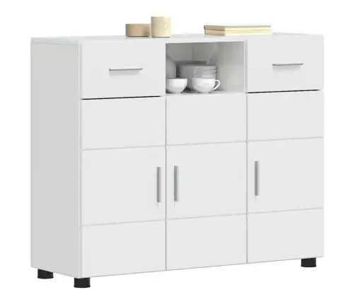 Puse Spīdīgi Balta 88.5 X 30.5 X 73 Cm Inženierijas Koks Vidaxl