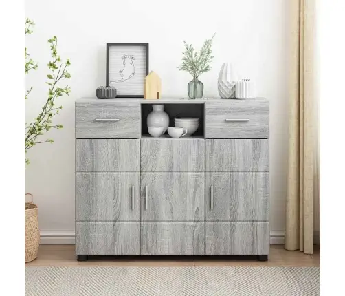 Puse Pelēka Sonomas Ozola 88.5 X 30.5 X 73 Cm Inženierijas Koks Vidaxl