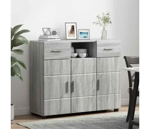 Puse Pelēka Sonomas Ozola 88.5 X 30.5 X 73 Cm Inženierijas Koks Vidaxl