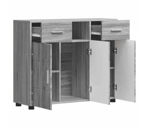 Puse Pelēka Sonomas Ozola 88.5 X 30.5 X 73 Cm Inženierijas Koks Vidaxl