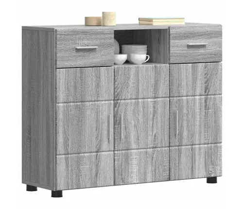 Puse Pelēka Sonomas Ozola 88.5 X 30.5 X 73 Cm Inženierijas Koks Vidaxl