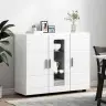 Puse Ar Plauktu Balts 55.5 X 29 X 100 Cm Inženierijas Koks Vidaxl