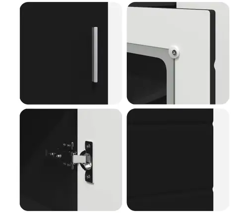 Puse Ar Plauktu Melna 55.5 X 29 X 100 Cm Inženierijas Koks Vidaxl