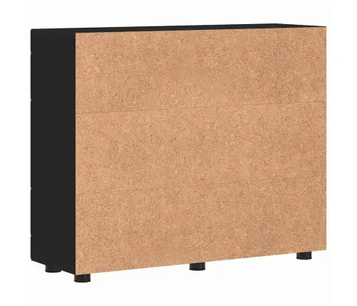 Puse Ar Plauktu Melna 55.5 X 29 X 100 Cm Inženierijas Koks Vidaxl