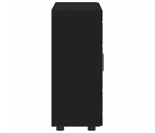 Puse Ar Plauktu Melna 55.5 X 29 X 100 Cm Inženierijas Koks Vidaxl