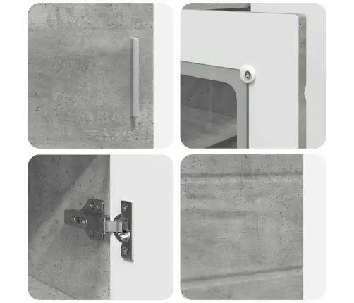 Puse Betona Pelēka 55.5 X 29 X 100 Cm Inženierijas Koks Vidaxl