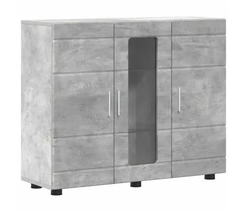 Puse Betona Pelēka 55.5 X 29 X 100 Cm Inženierijas Koks Vidaxl