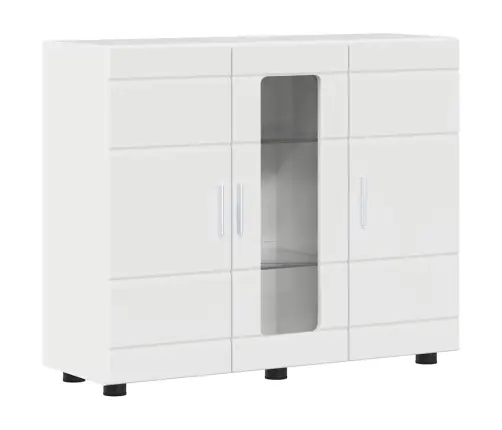 Puse Spīdīgi Balta 55.5 X 29 X 100 Cm Inženierijas Koks Vidaxl