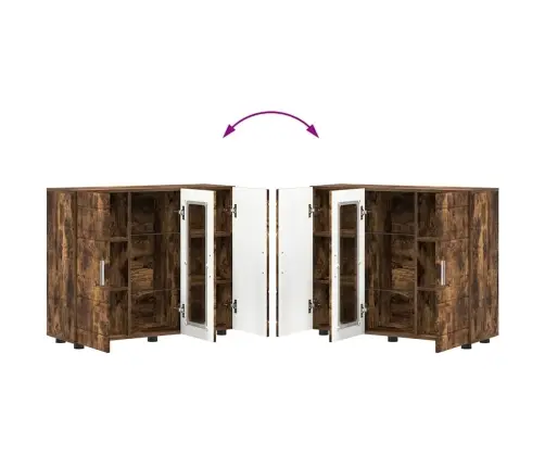 Puse Dūmakaina Ozolkoka 55.5 X 29 X 100 Cm Inženierijas Koks Vidaxl