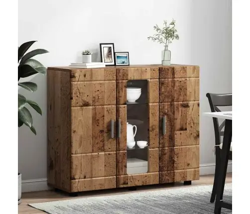 Puse Ar Plauktu Vecs Koks 55.5 X 29 X 100 Cm Inženierijas Koks Vidaxl