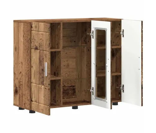 Puse Ar Plauktu Vecs Koks 55.5 X 29 X 100 Cm Inženierijas Koks Vidaxl