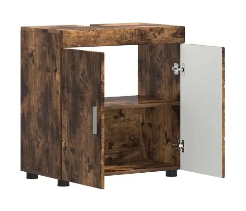 Vannas Istabas Izlietnes Skapītis Ar Durvīm Dūmakaina Ozolkoka Vidaxl