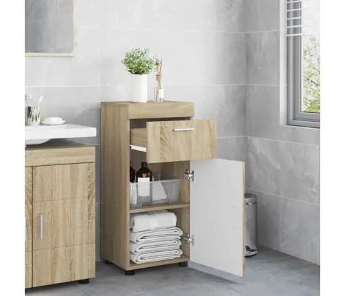 Vannas Istabas Skapītis Sonomas Ozola 37 X 31.5 X 82 Cm Vidaxl