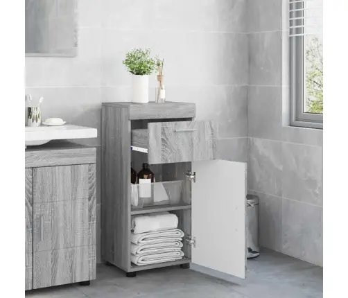Vannas Istabas Skapītis Pelēka Sonomas Ozola 37 X 31.5 X 82 Cm Vidaxl