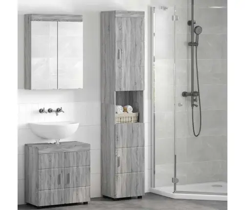 Vannas Istabas Skapītis Pelēka Sonomas Ozola 37 X 31.5 X 203 Cm Vidaxl