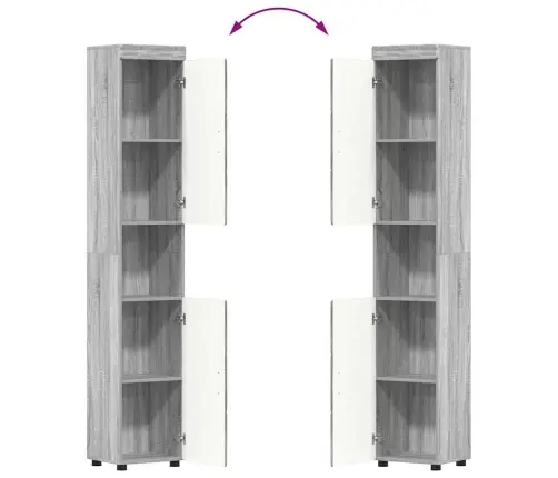 Vannas Istabas Skapītis Pelēka Sonomas Ozola 37 X 31.5 X 203 Cm Vidaxl