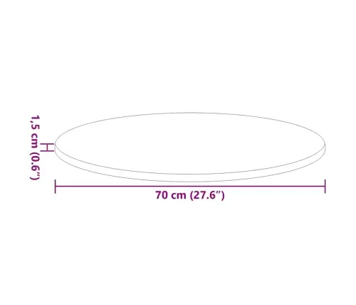Galda Virsma Balts 70 X 70 X 1.5 Cm Inženierijas Koks Vidaxl
