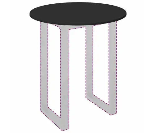 Galda Virsma Melna 70 X 70 X 1.5 Cm Inženierijas Koks Vidaxl