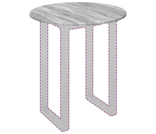 Galda Virsma Pelēka Sonomas Ozola 70 X 70 X 1.5 Cm Vidaxl