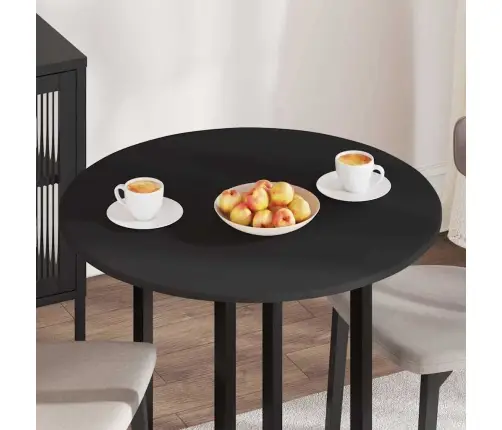 Galda Virsma Melna 80 X 80 X 1.5 Cm Inženierijas Koks Vidaxl