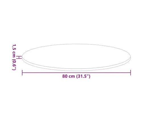 Galda Virsma Dūmakaina Ozolkoka 80 X 80 X 1.5 Cm Vidaxl