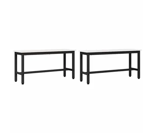 Ēdamgalds 2 Pcs Balts 100 X 32,5 X 49 Cm Masīvkoka Priede Vidaxl