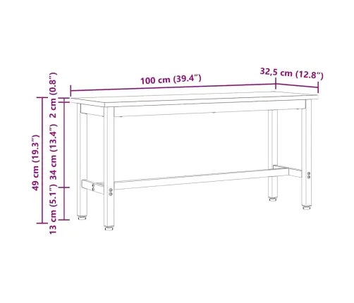 Ēdamgalds 2 Pcs Balts 100 X 32,5 X 49 Cm Masīvkoka Priede Vidaxl
