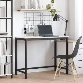 Galds Balts 100 X 50 X 77 Cm Inženieru Koks Un Tērauds Vidaxl Galds Balts 100 X 50 X 77 Cm Inženieru Koks Un Tērauds Vidaxl