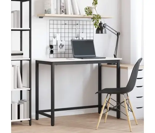 Laud Valge 100 X 50 X 77 Cm Töödeldud Puit Ja Teras