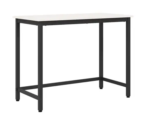 Laud Valge 100 X 50 X 77 Cm Töödeldud Puit Ja Teras