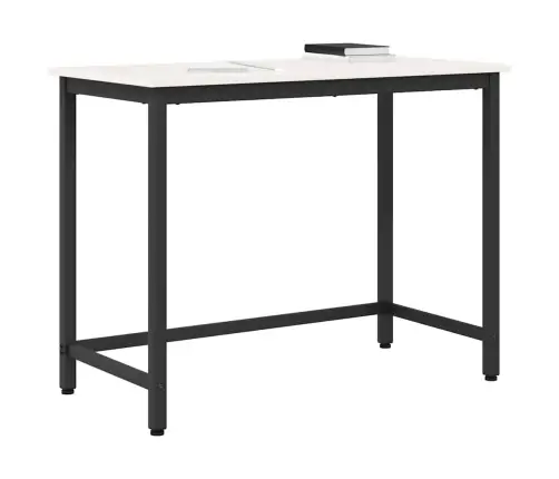 Laud Valge 100 X 50 X 77 Cm Töödeldud Puit Ja Teras