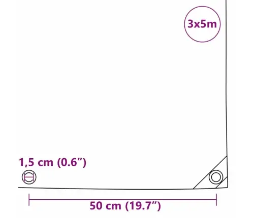 Tarpaulin 650G / M² Pruun 3 X 5 M Lõuend Pvc Kattega
