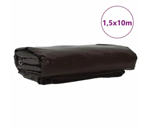 Tarps 650G / M² Brūna 1,5 X 10 M Audekls Ar Pvc Pārklājumu Vidaxl