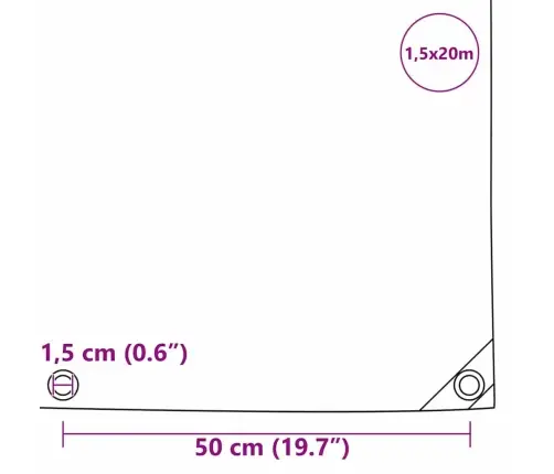 Tarpaulin 650G / M² Pruun 1,5 X 20 M Lõuend Pvc Kattega
