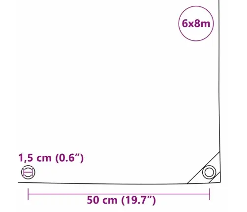 Tarps 650G / M² Brūna 6 X 8 M Audekls Ar Pvc Pārklājumu Vidaxl