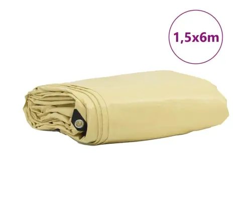 Tarpaulin 650G / M² Beež 1,5 X 6 M Lõuend Pvc Kattega