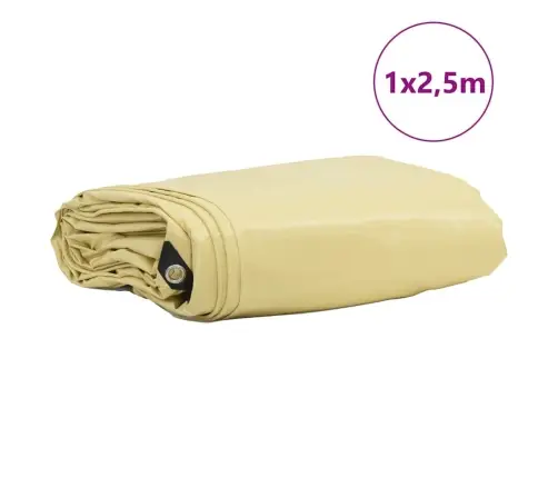 Tentinis Audinys 650G / M² Smėlio 1 X 2,5 M Drobė Su Pvc Danga