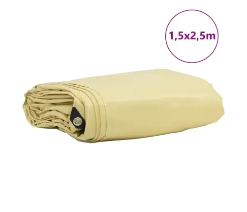Tentinis Audinys 650G / M² Smėlio 1,5 X 2,5 M Drobė Su Pvc Danga