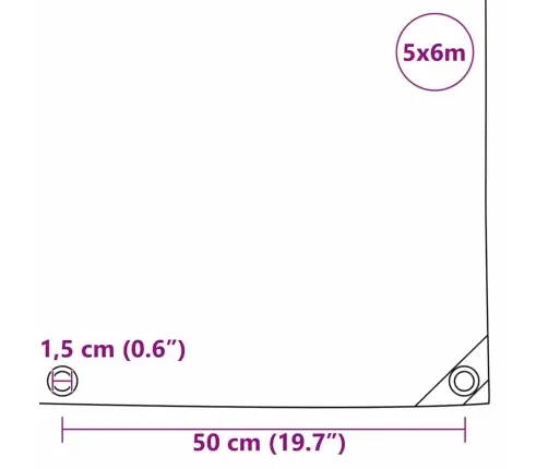 Tarps 650G / M² Olīvu Zaļš 5 X 6 M Audekls Ar Pvc Pārklājumu Vidaxl
