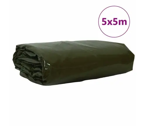 Tarpaulin 650G / M² Küpset Roheline 5 X 5 M Lõuend Pvc Kattega