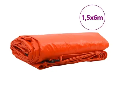Tarpaulin 650G / M² Oranž 1,5 X 6 M Lõuend Pvc Kattega