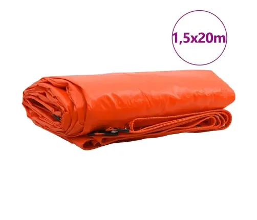 Tarps 650G / M² Oranža 1,5 X 20 M Audekls Ar Pvc Pārklājumu Vidaxl