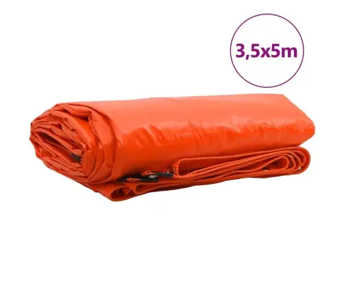 Tarps 650G / M² Oranža 3,5 X 5 M Audekls Ar Pvc Pārklājumu Vidaxl