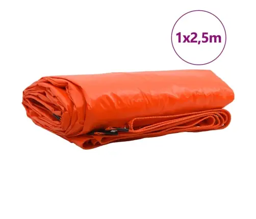 Tarps 650G / M² Oranža 1 X 2,5 M Audekls Ar Pvc Pārklājumu Vidaxl