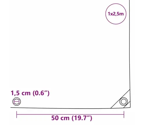 Tarps 650G / M² Oranža 1 X 2,5 M Audekls Ar Pvc Pārklājumu Vidaxl