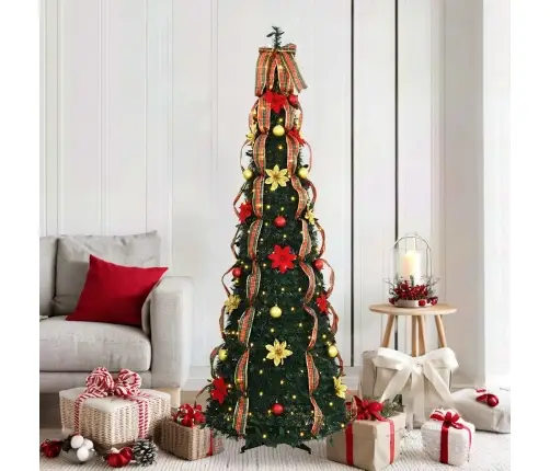 Mākslīgā Ziemassvētku Eglīte Su 150 Led Zaļa 180 Cm Pvc Vidaxl