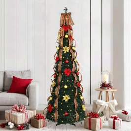 Mākslīgā Ziemassvētku Eglīte Su 200 Led Zaļa 210 Cm Pvc Vidaxl